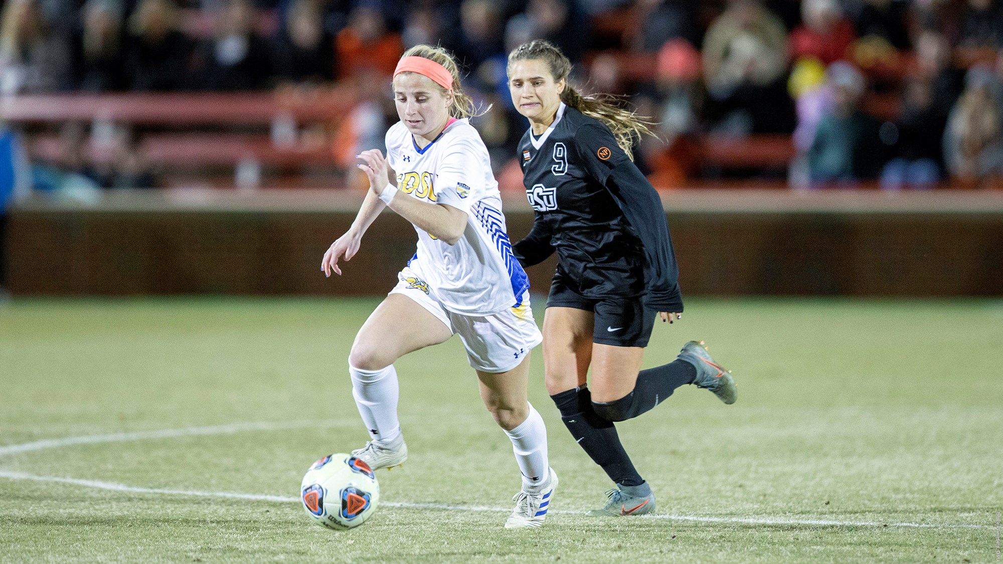 Image Taken at the 2019 NCAA Soccer Championship, Oklahoma State Cowgirls vs South Dakota State Jackrabbits, Friday, November 15, 2019, Neal Patterson Stadium, Stillwater, OK. Bruce Waterfield/OSU Athletics