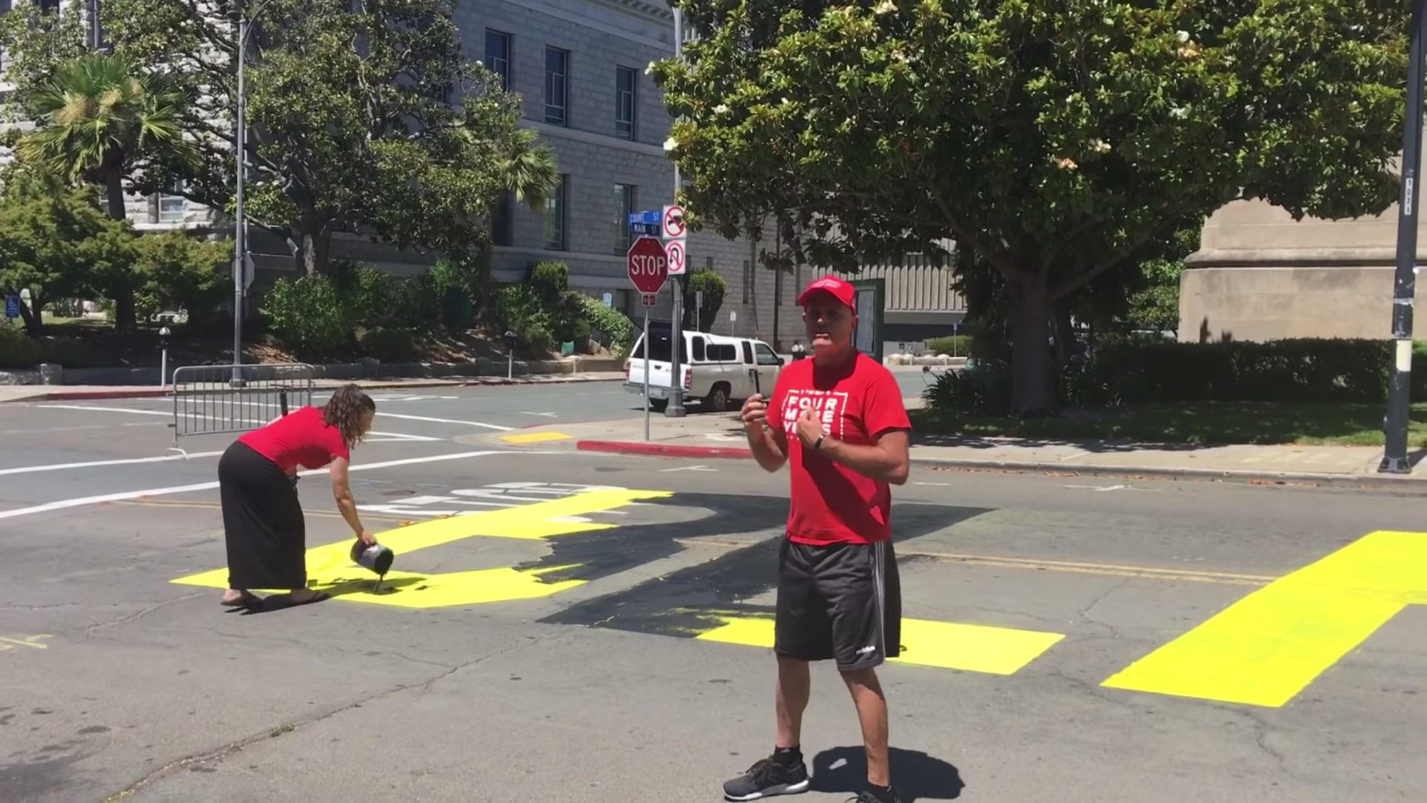 Police Looking for 2 Suspects Who Painted Over 'Black Lives Matter' Art in Viral Video